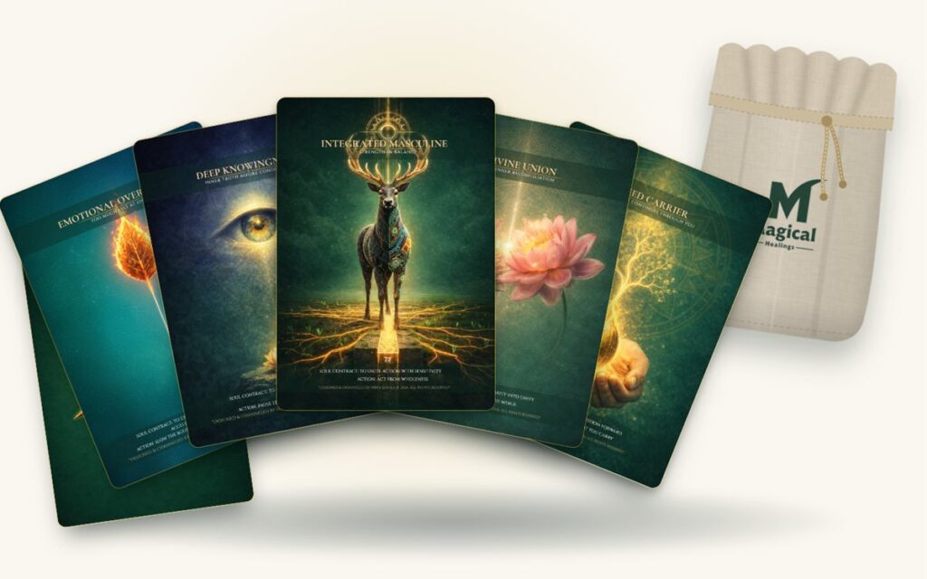 The Divine Masculine Akashic Tarot by Neha Singla - 78 cards with linen bag